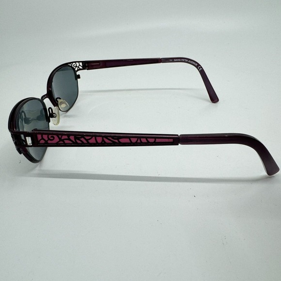 Saks Fifth Avenue Saks 272 0ESK Sunglasses Full Rim Oval Black Purple H10579 - Picture 2 of 7